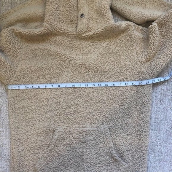 Rumors Original Women’s Tan Neutral tone Soft Teddy Sherpa Pullover Hoodie SZ M - Picture 11 of 12